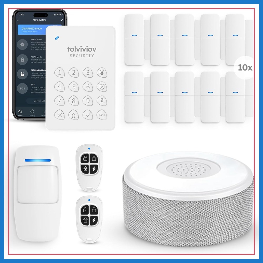 Home Security No Monthly Fee - 15Pc WiFi Alarm System: Door Window