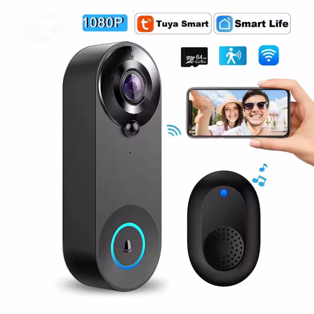 Home Security Bell - Tuya 1080P Wireless WIFI Doorbell Video