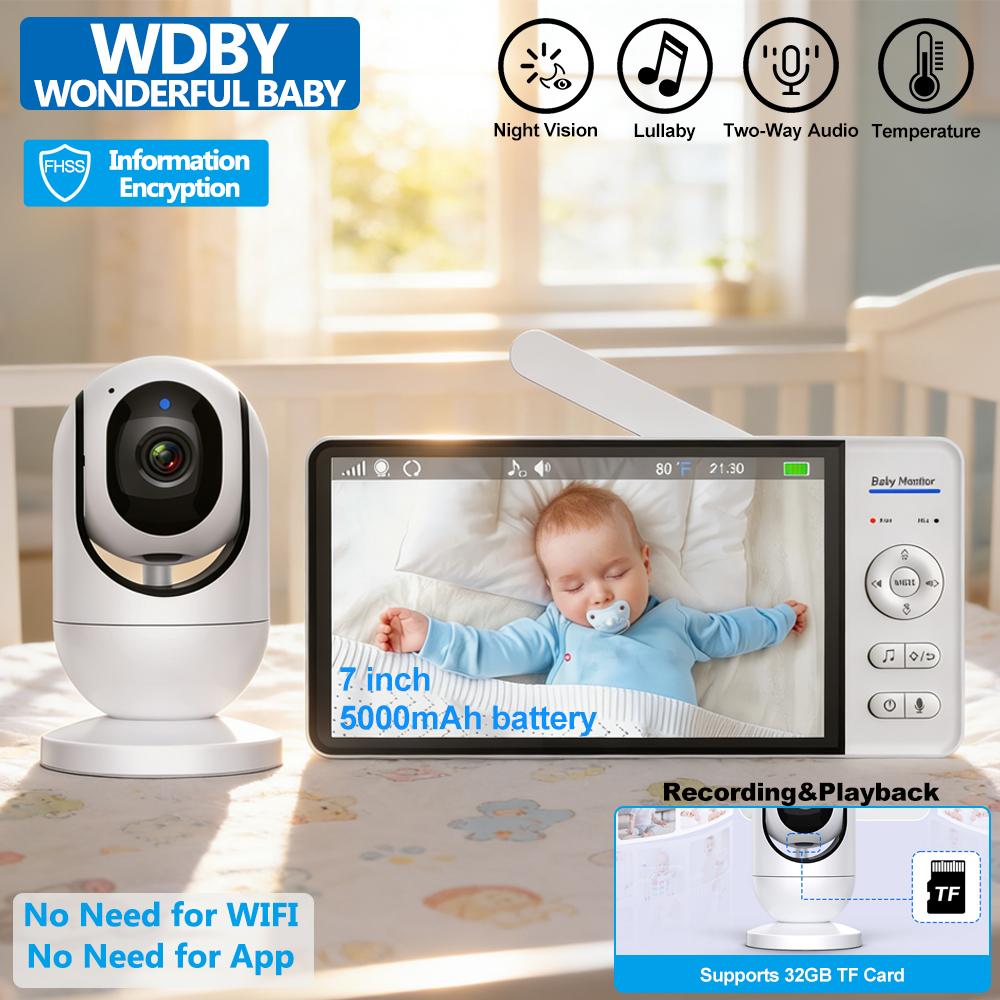 Home Security Video Cameras - 7 Inch Video Baby Monitor with