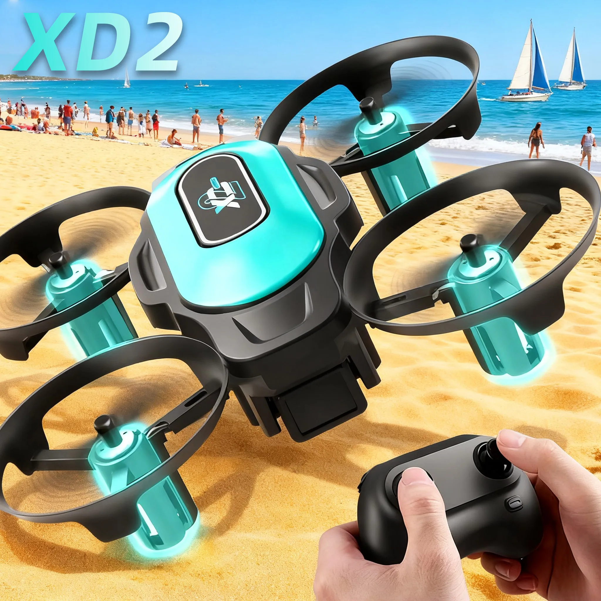Home Security Cameras Outdoor - XD2 Mini Drone, 360° Stunt Flips,