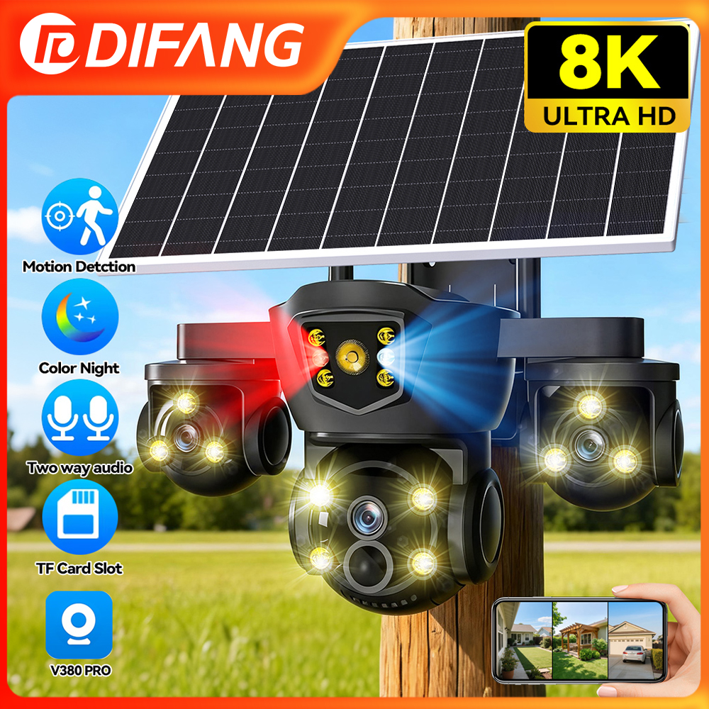 Home Security Panel - V380 Pro New 20MP WIFI Solar