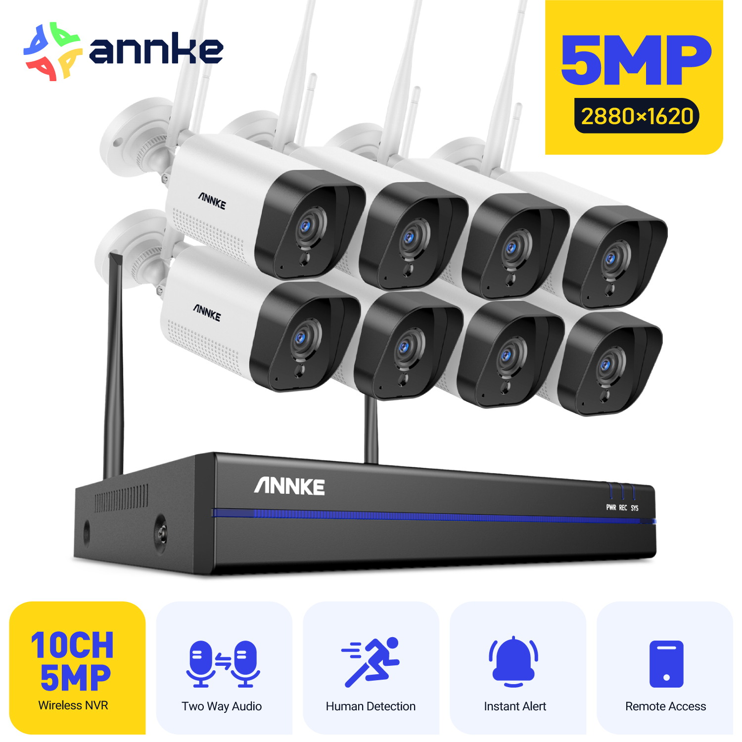 Home Security Panel - ANNKE 5MP WiFi CCTV System 16CH
