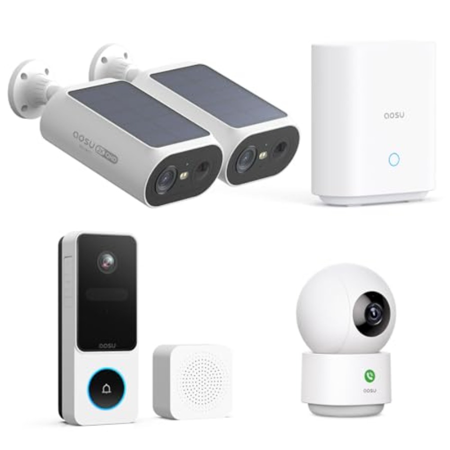 Home Security Indoor Cameras - Solar security cameras wireless outdoor/indoor, doorbell