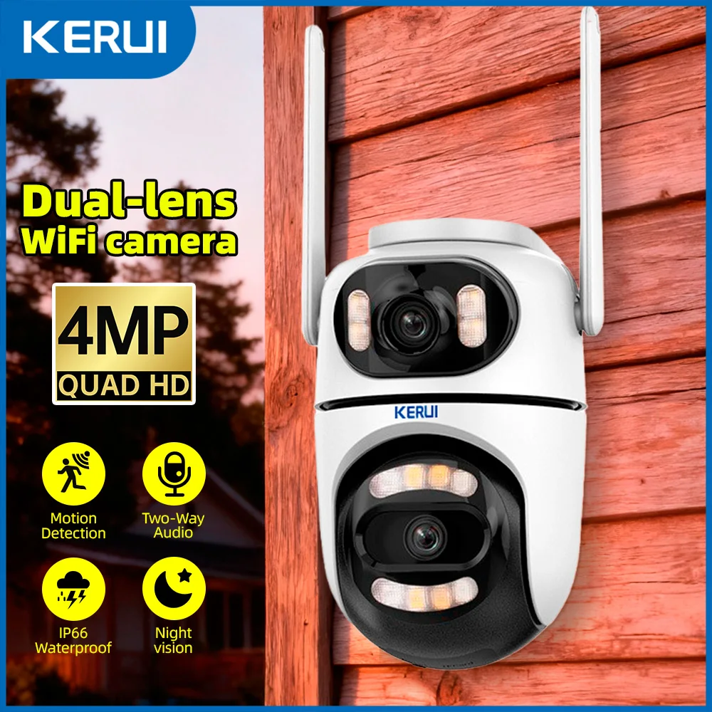 Home Security Video Cameras - KERUI Icsee Outdoor Wireless 4MP WiFi