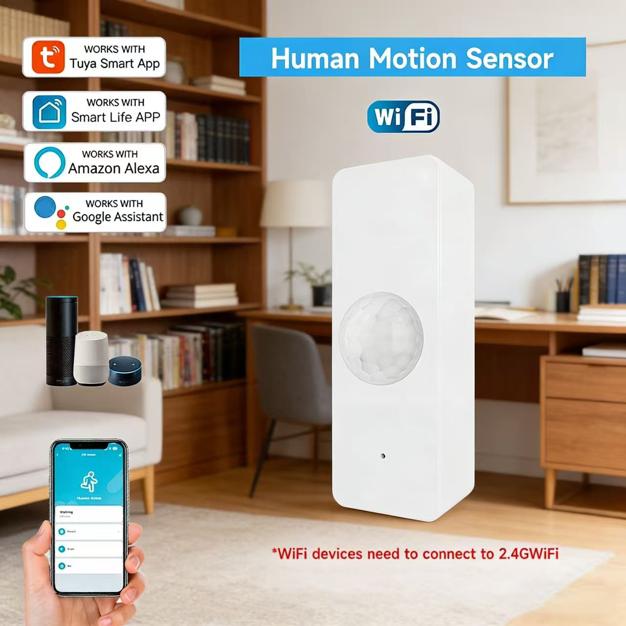 Home Security With Ai - WiFi Smart PIR Motion Sensor Tuya