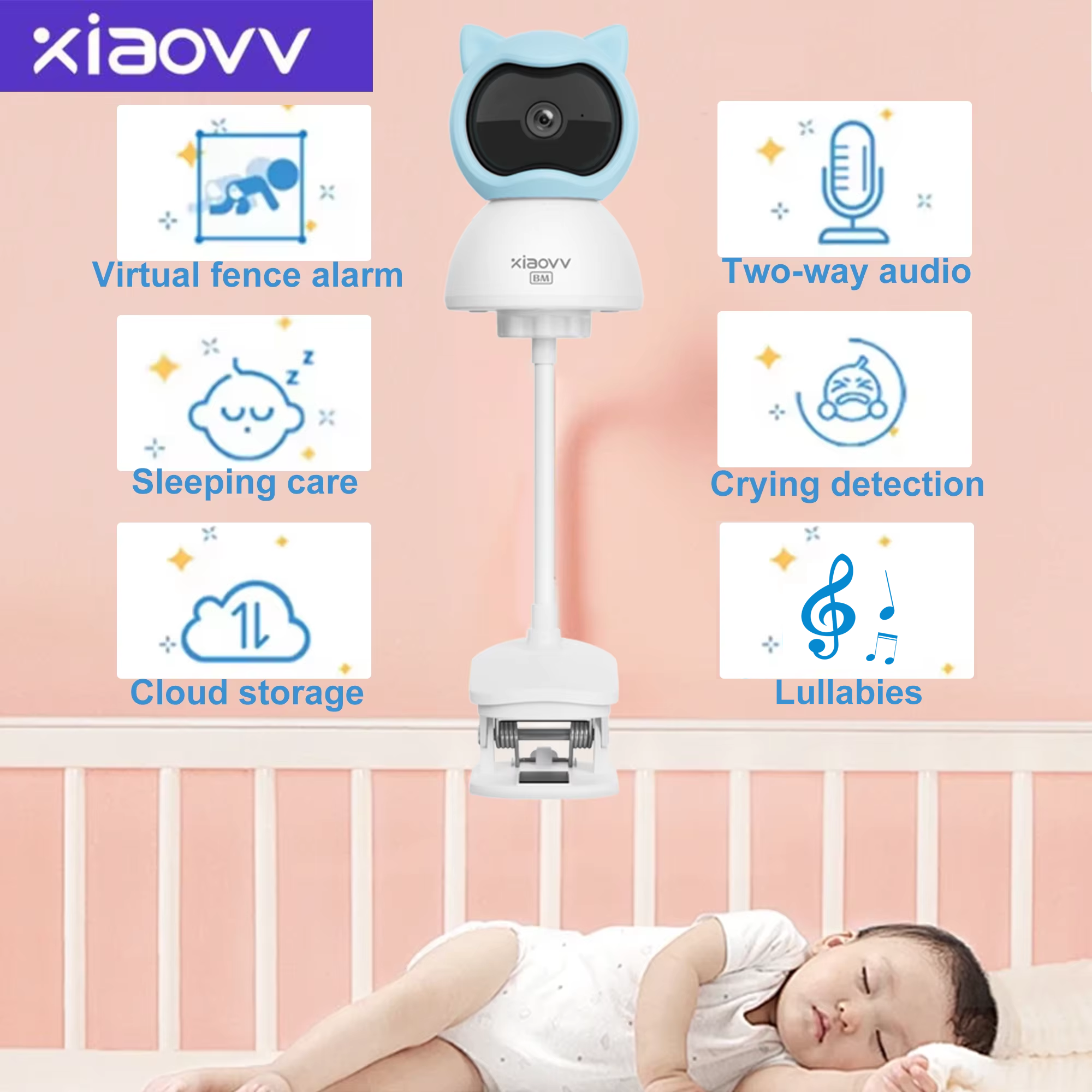 Home Security Video Cameras - 4MP WiFi xiaovv indoor Baby Monitor
