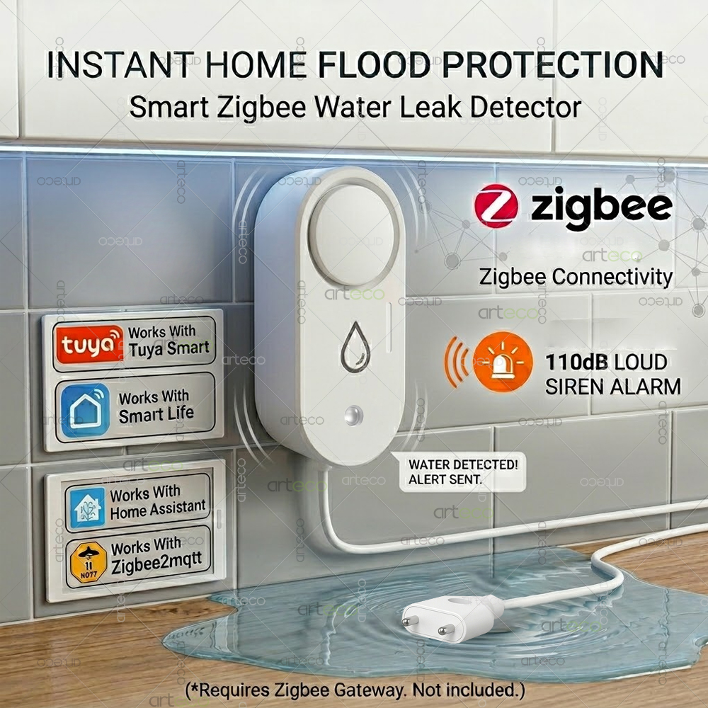 Home Security Device - Zigbee Water Leak Detector Smart Home