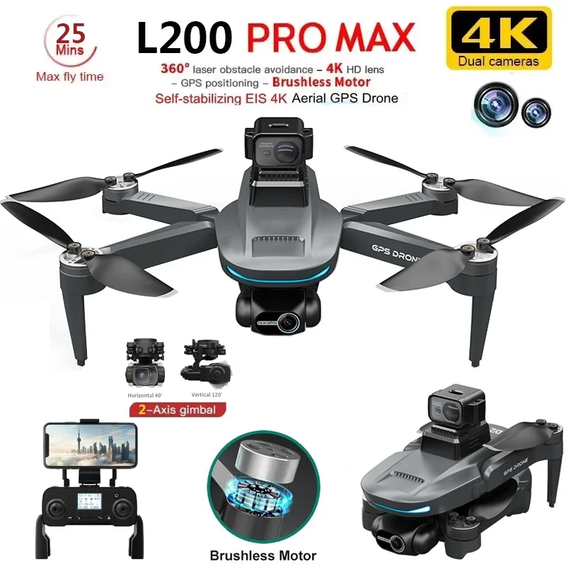 L200 PRO MAX Drone 4K 2-Axis P - Home Security Cameras Outdoor のレビューと価格