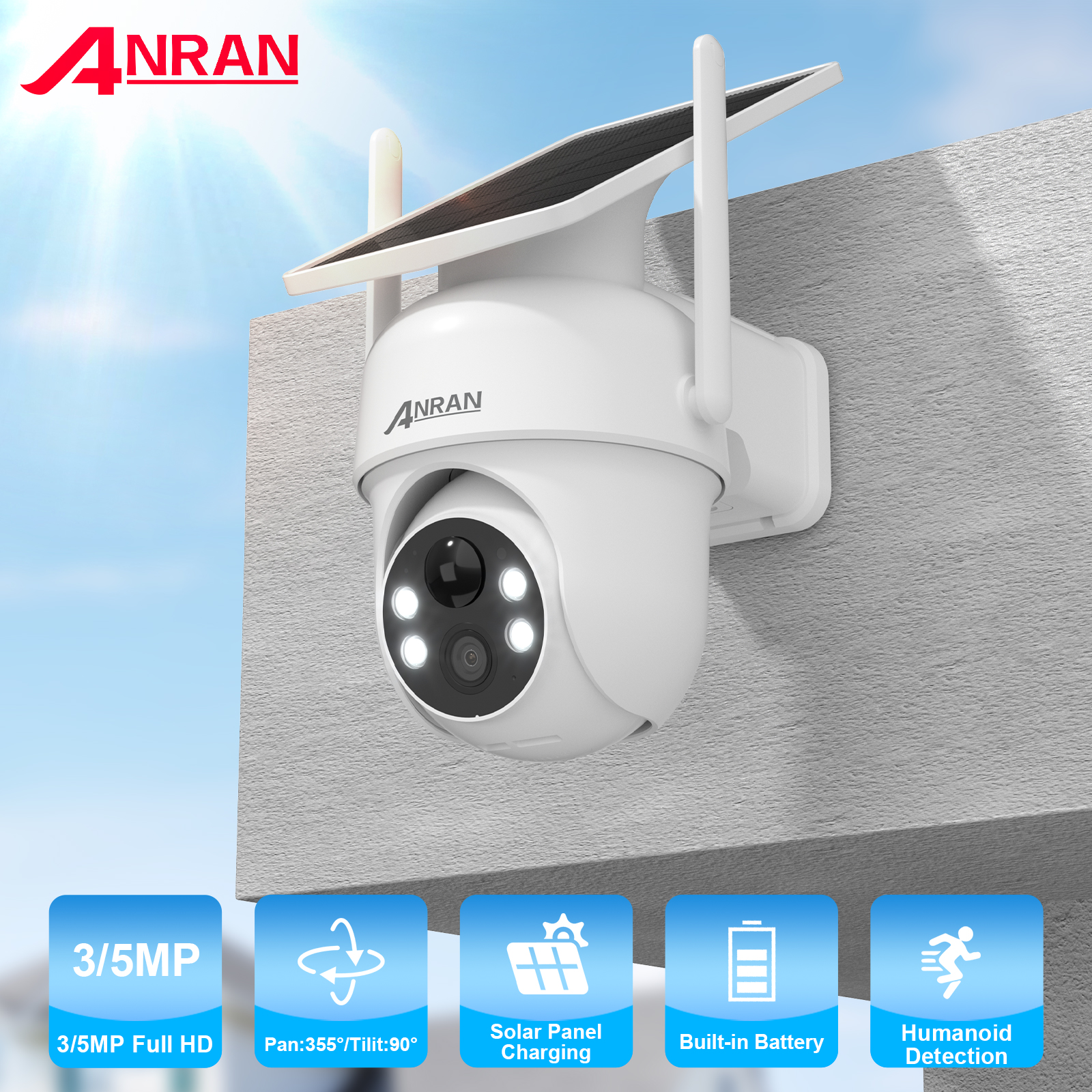 ANRAN 2K 3/5MP Solar Camera 2. - Home Security Eufy のレビューと価格