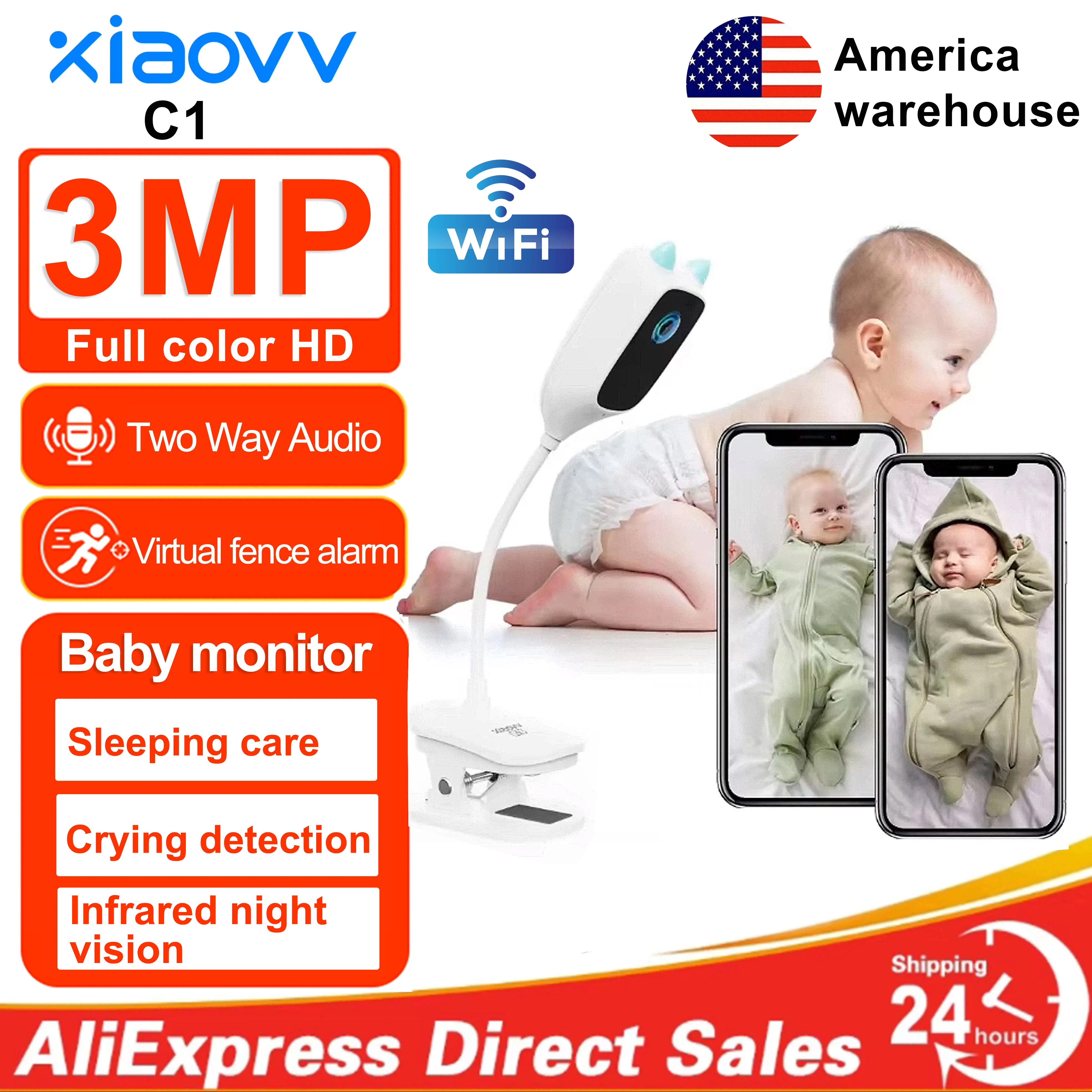 XIAOVV 3MP 2K 2.4GHz WiFi Indo - Home Security Indoor Cameras のレビューと価格