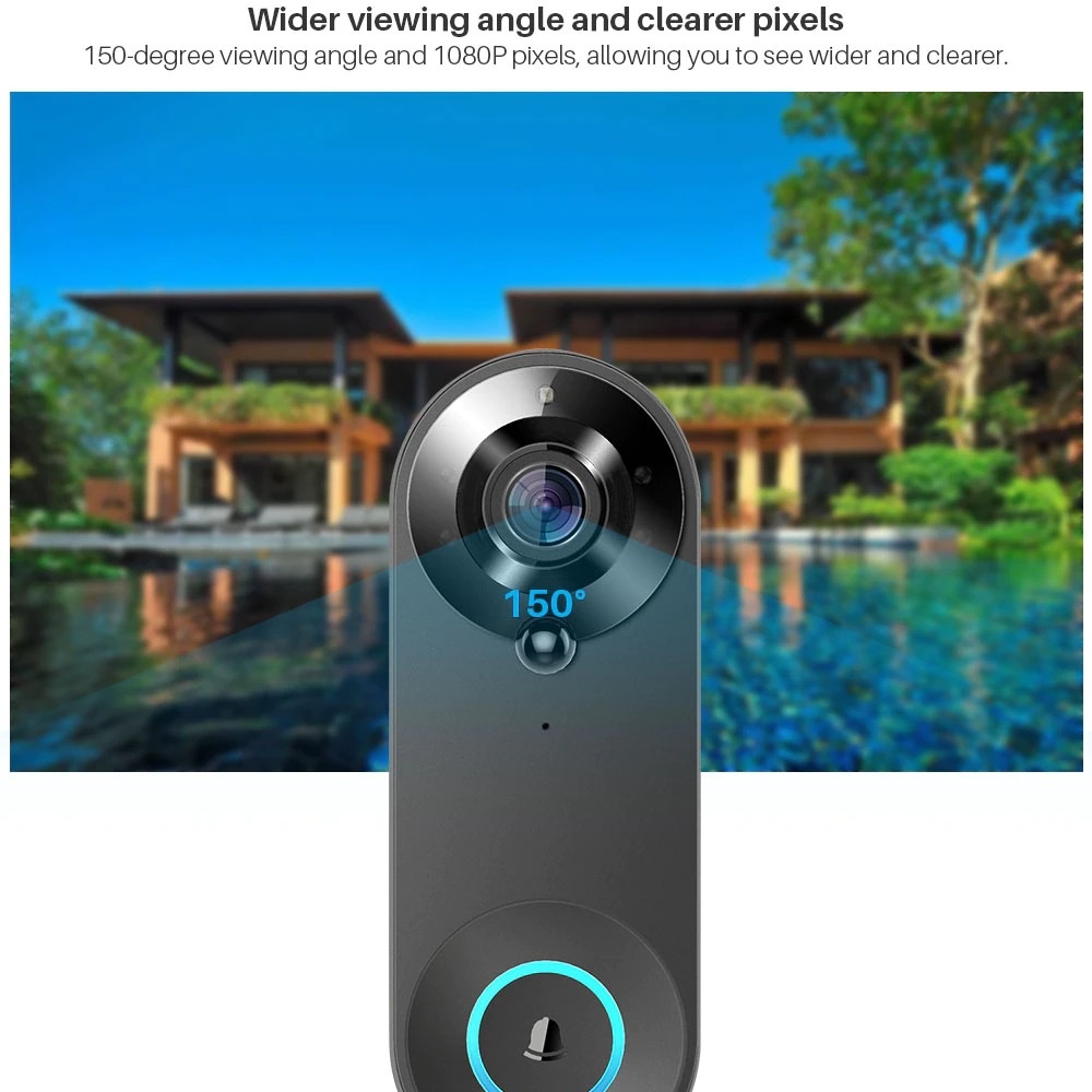 Tuya 1080P Wireless WIFI Doorb - Home Security Bell のレビューと価格