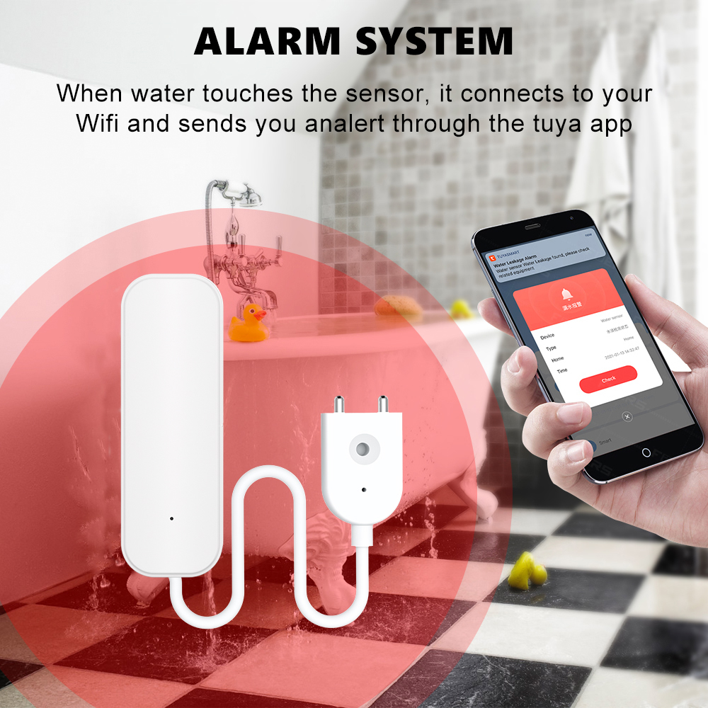 WiFi or Zigbee Water Leak Sens - Home Security Alarm System のレビューと価格