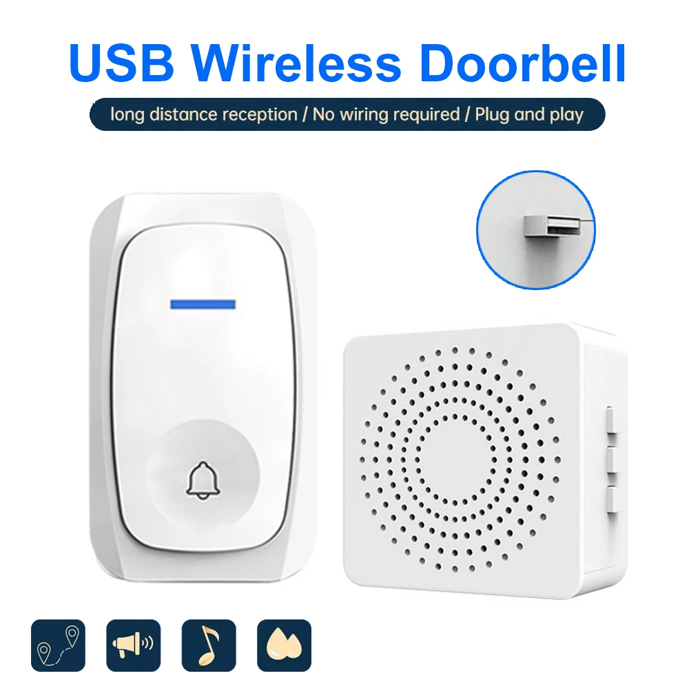 USB Wireless Doorbell Smart We - Home Security Bell のレビューと価格