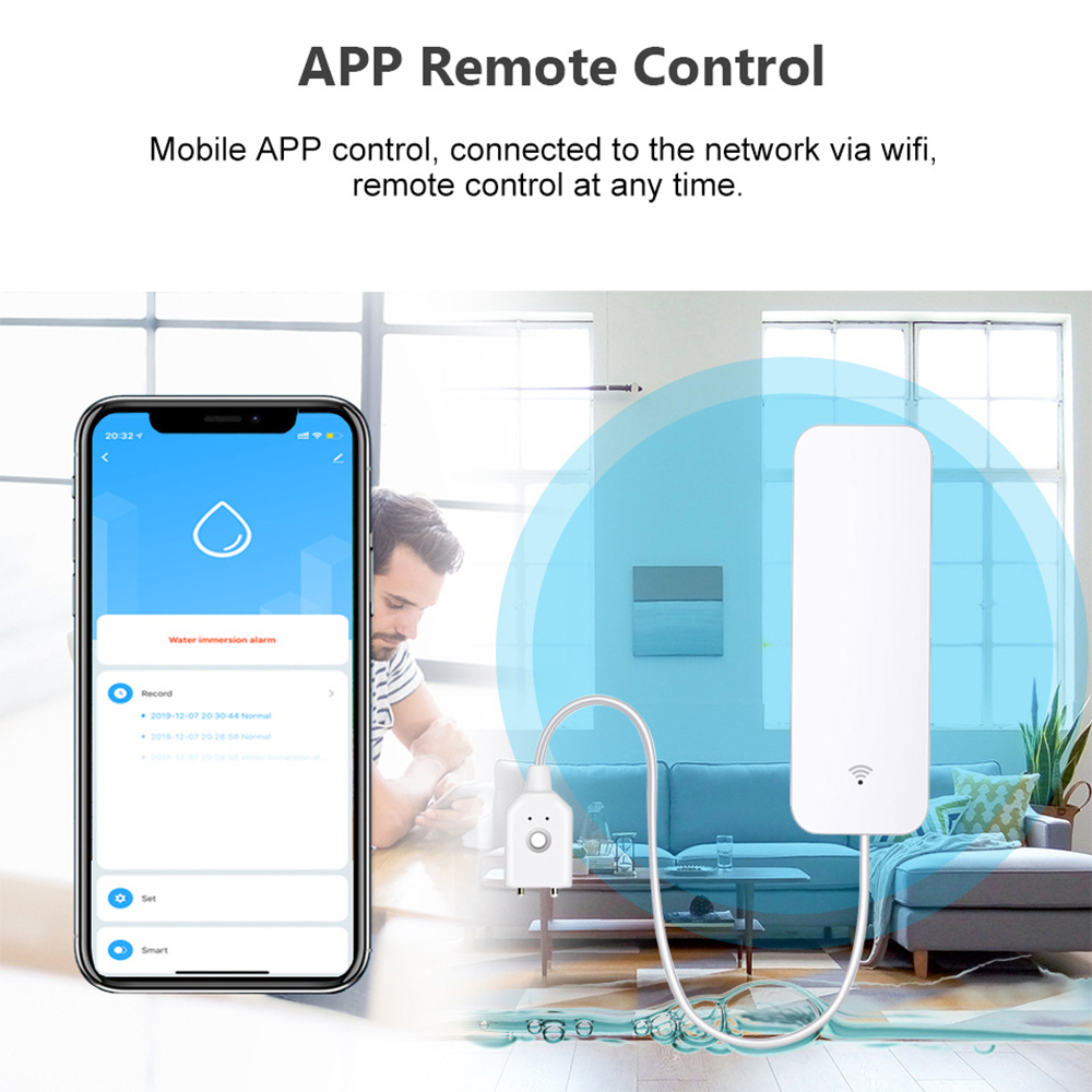 Tuya WiFi Water Leak Sensor, W - Home Security With Ai のレビューと価格