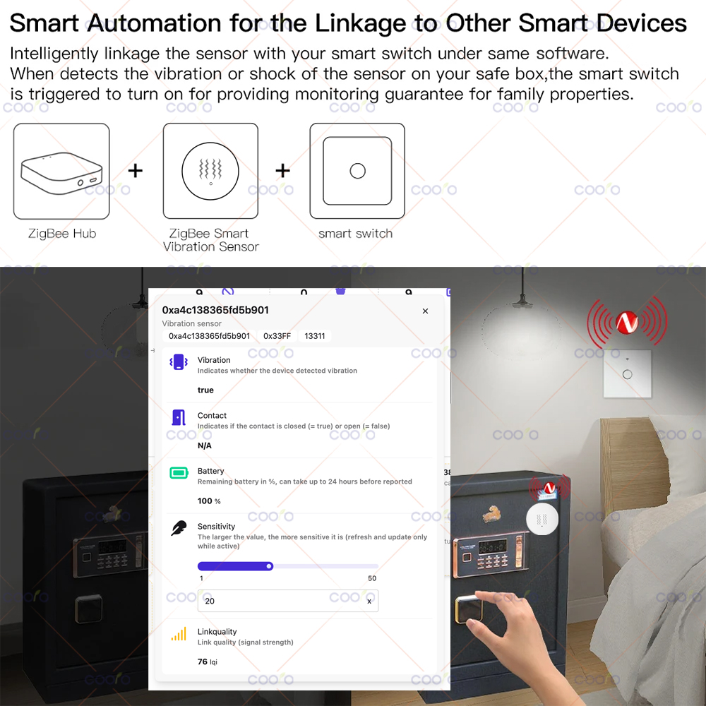 ZigBee 3.0 Vibration Sensor Re - Window Alarm Sensor のレビューと価格