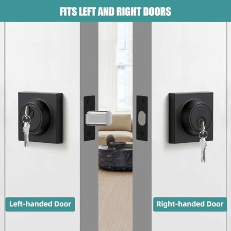 Matte Black Square Single Cyli - Home Security Front Door のレビューと価格