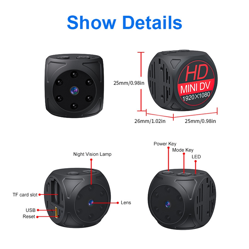 Mini HD Camera 1080p Portable  - Home Security Indoor Cameras のレビューと価格