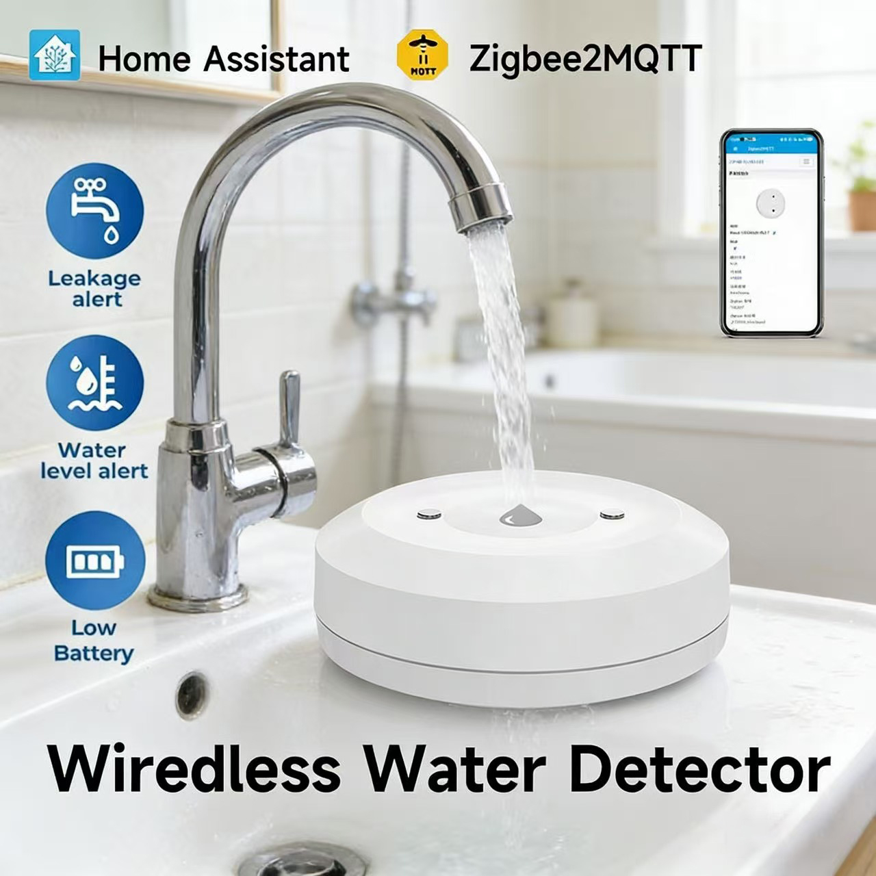 Smart ZigBee3.0 2MQTT Water Le - Home Security Device のレビューと価格