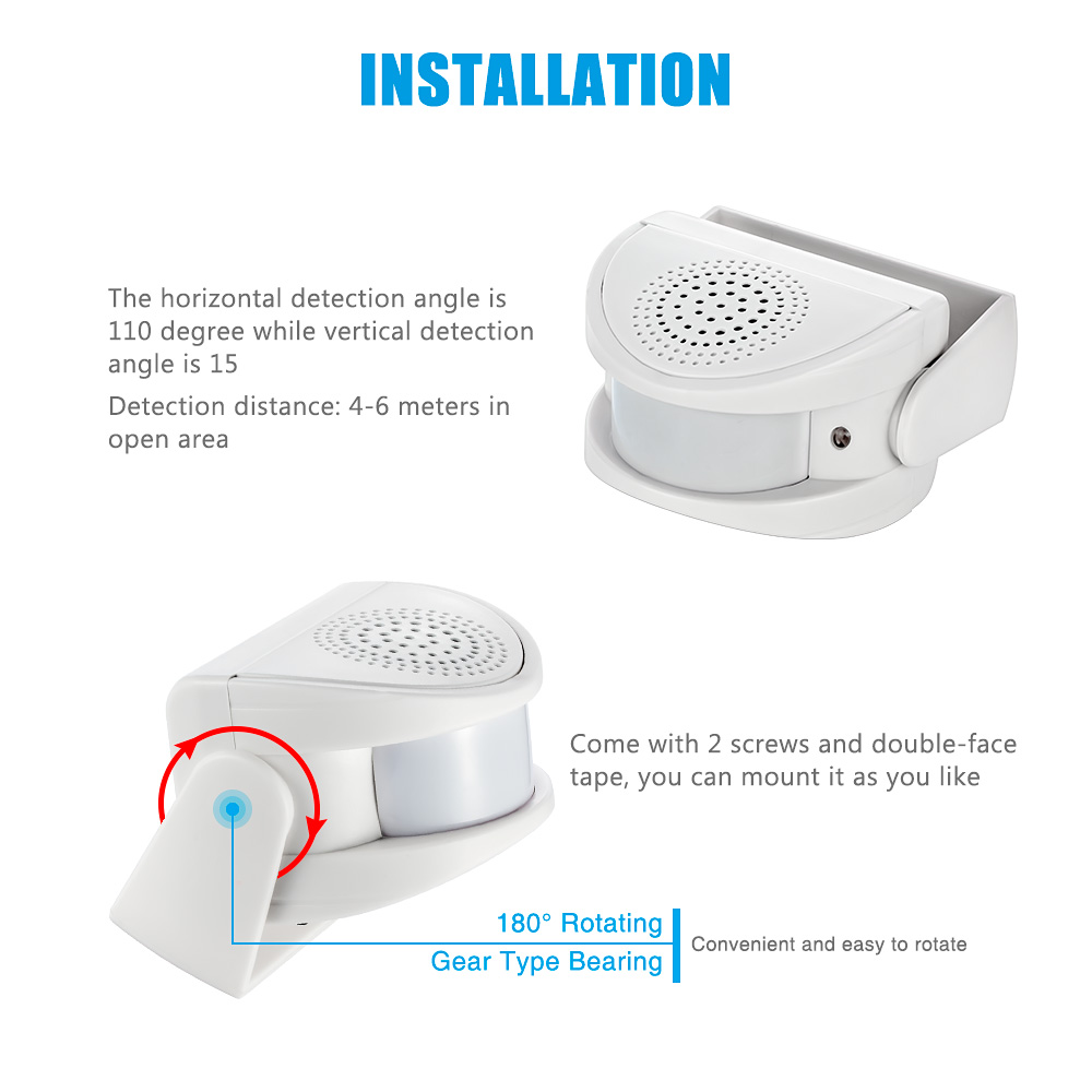Wireless PIR Motion Sensor Doo - Home Security Bell のレビューと価格