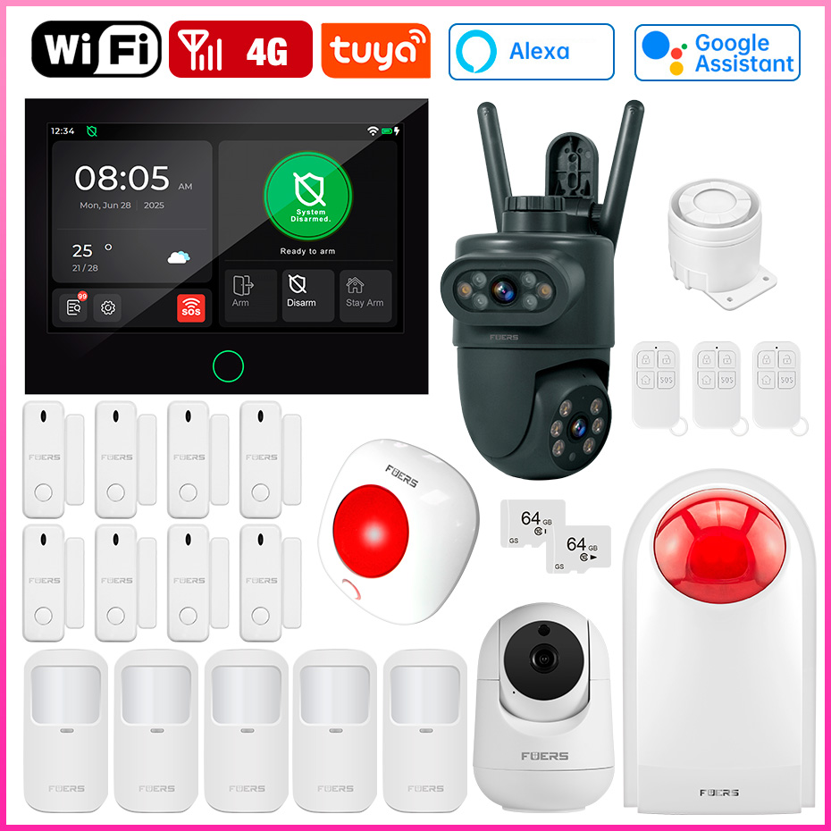 FUERS 7 Inch Screen 4G LTE Tuy - Home Security Indoor Cameras のレビューと価格