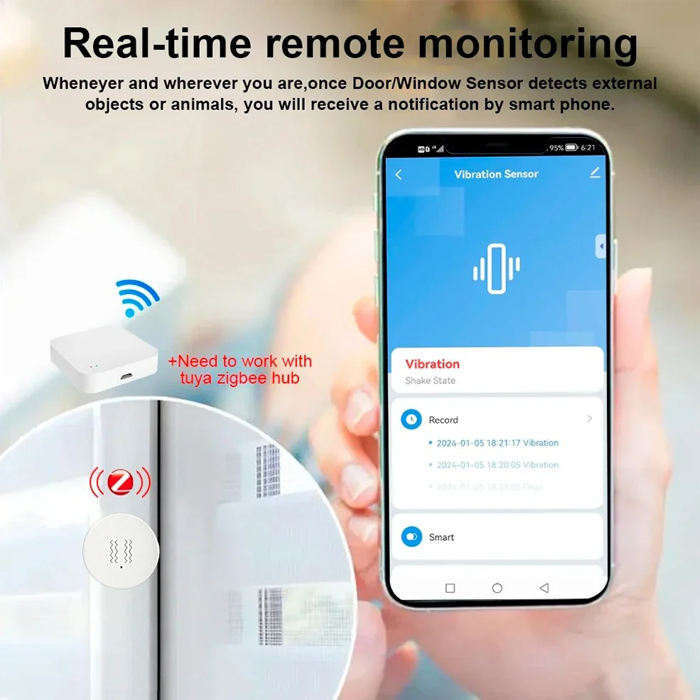 Tuya ZigBee Smart Vibration &  - Home Security Alarm System のレビューと価格