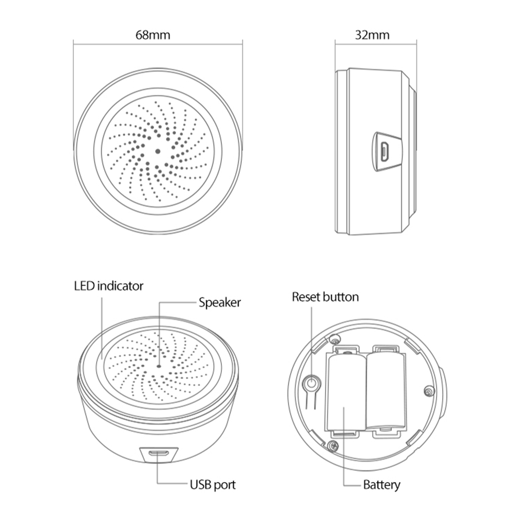 Tuya Zigbee Sound Light Sensor - Home Security Alarm System のレビューと価格