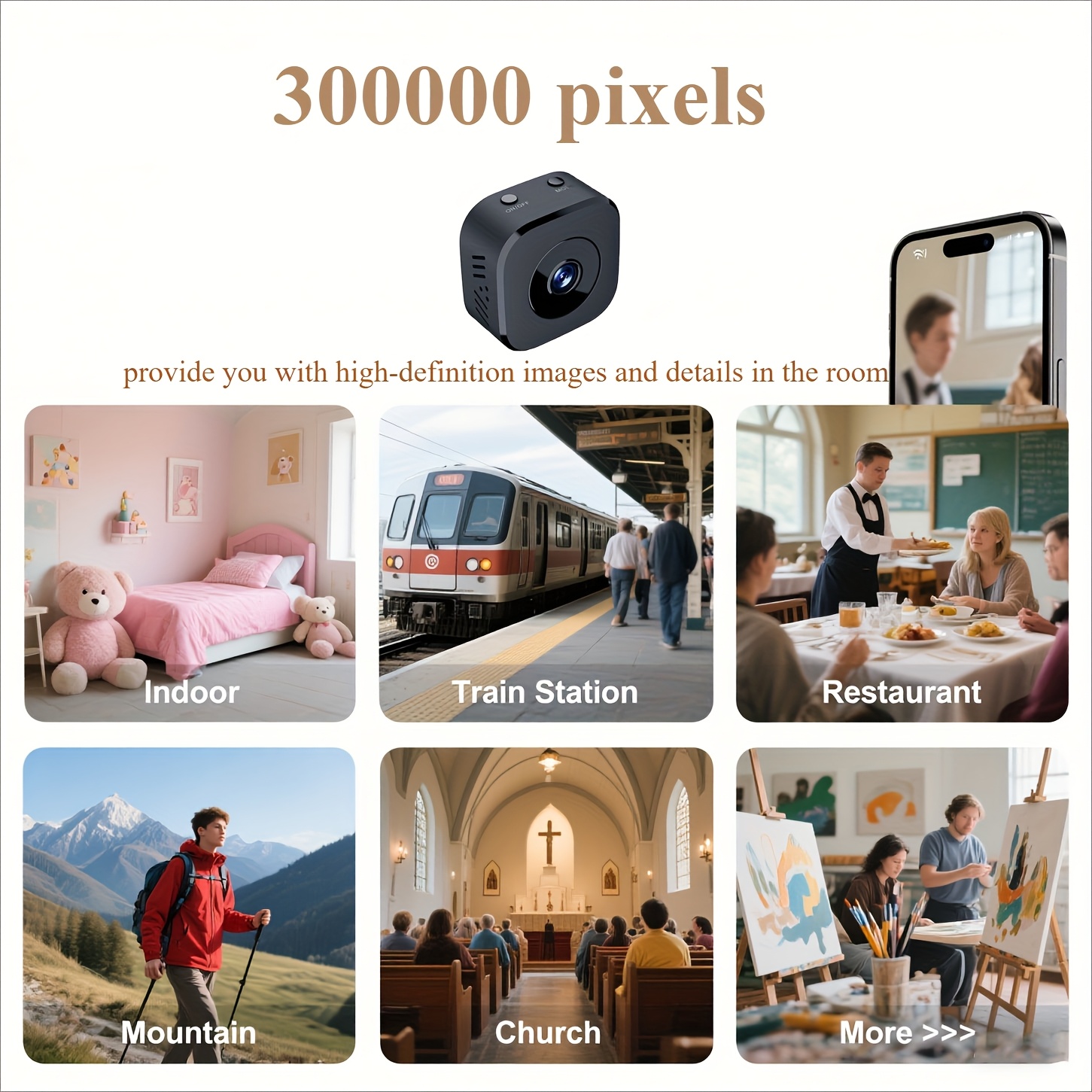 1080P HD Mini WiFi Camera Indo - Home Security Panel のレビューと価格