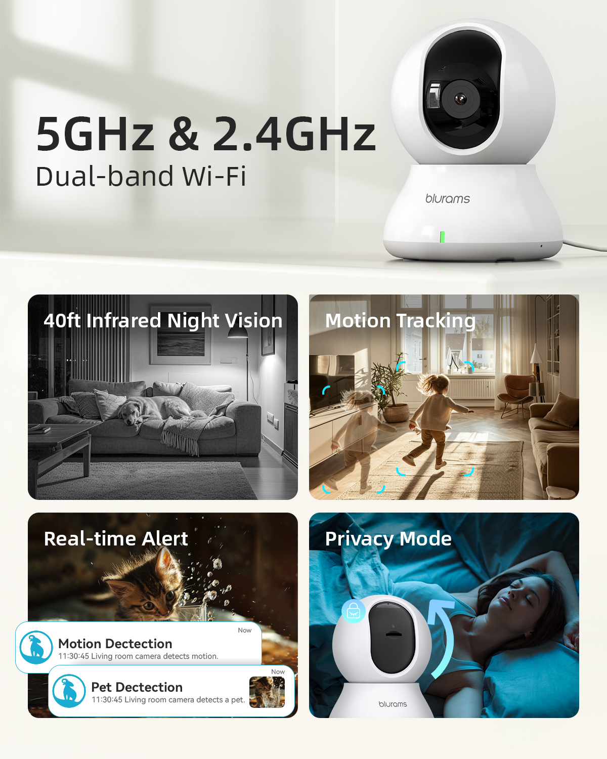 Blurams 2K 5GHz/2.4GHz Indoor  - Home Security Adt のレビューと価格