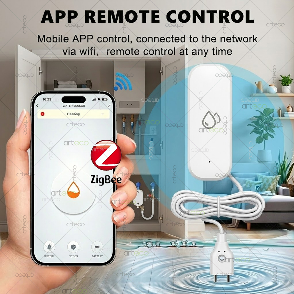 Zigbee Water Leak Detector Sma - Home Security Device のレビューと価格
