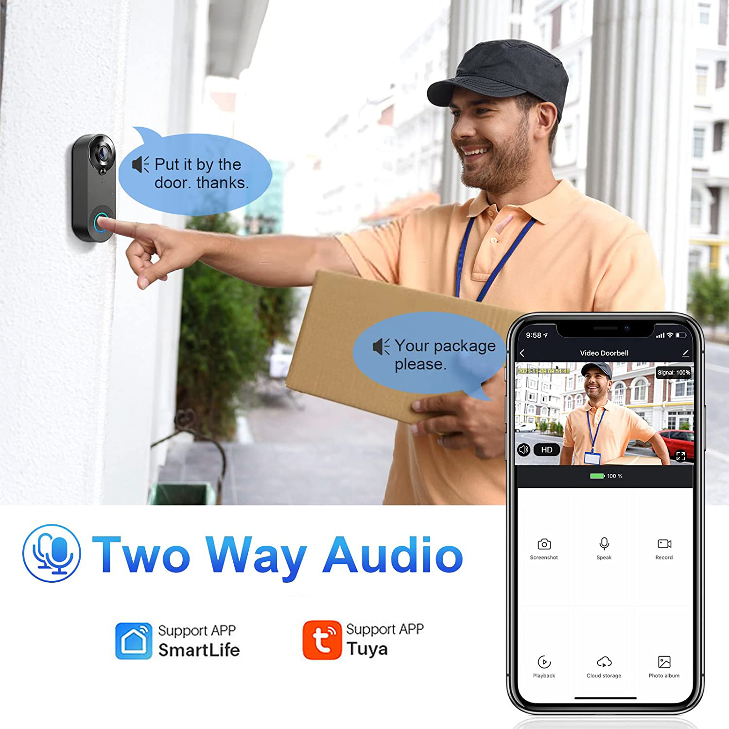5G 2.4G WiFi Video Doorbell 10 - Home Security Bell のレビューと価格