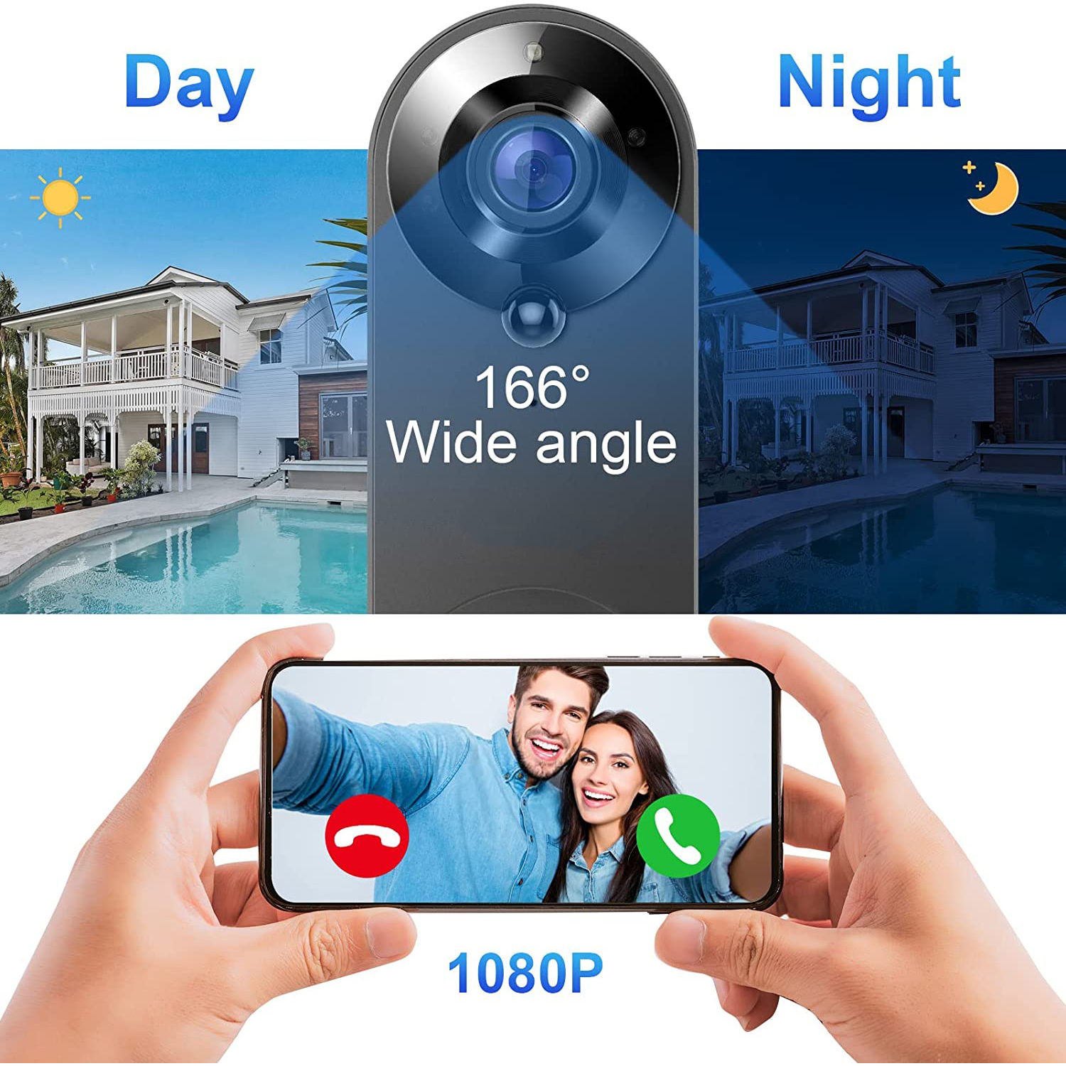 5G 2.4G WiFi Video Doorbell 10 - Home Security Bell のレビューと価格