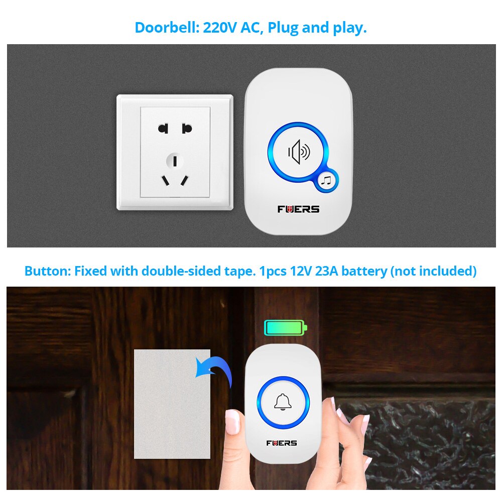 Fuers Wireless Doorbell Waterp - Home Security Bell のレビューと価格