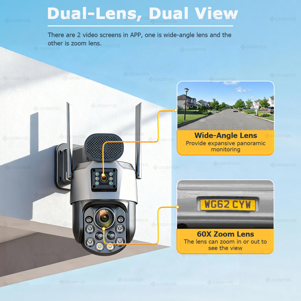 Dual Lens Home Outdoor Surveil - Home Security Video Cameras のレビューと価格